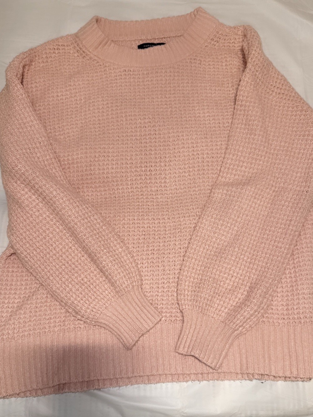 American Eagle Outfitters Cozy Crewneck Sweater in Light Pink